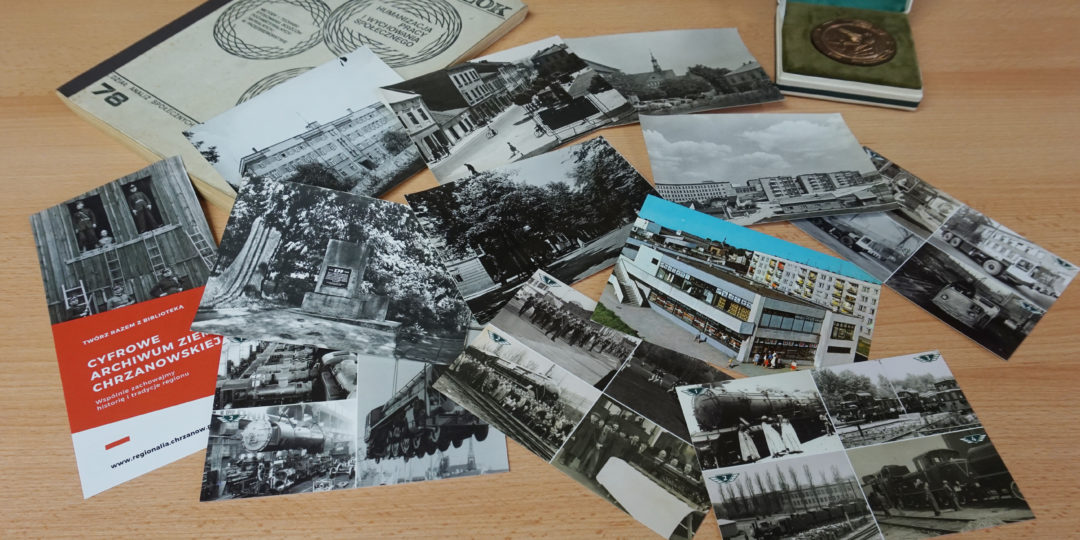 Fotografia materiałow archiwalnych: pocztówek, zdjęć, maszynopisu itp.