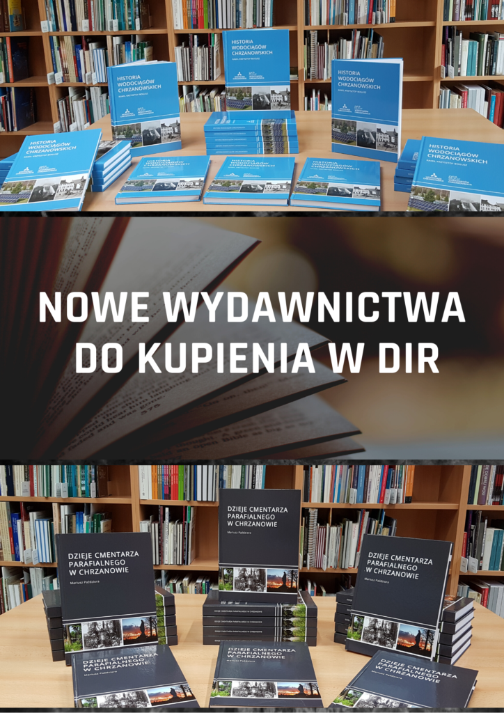 Afisz informujący o nowych wydawnictwach w serii Biblioteczka Regionalna Ziemi Chrzanowskiej