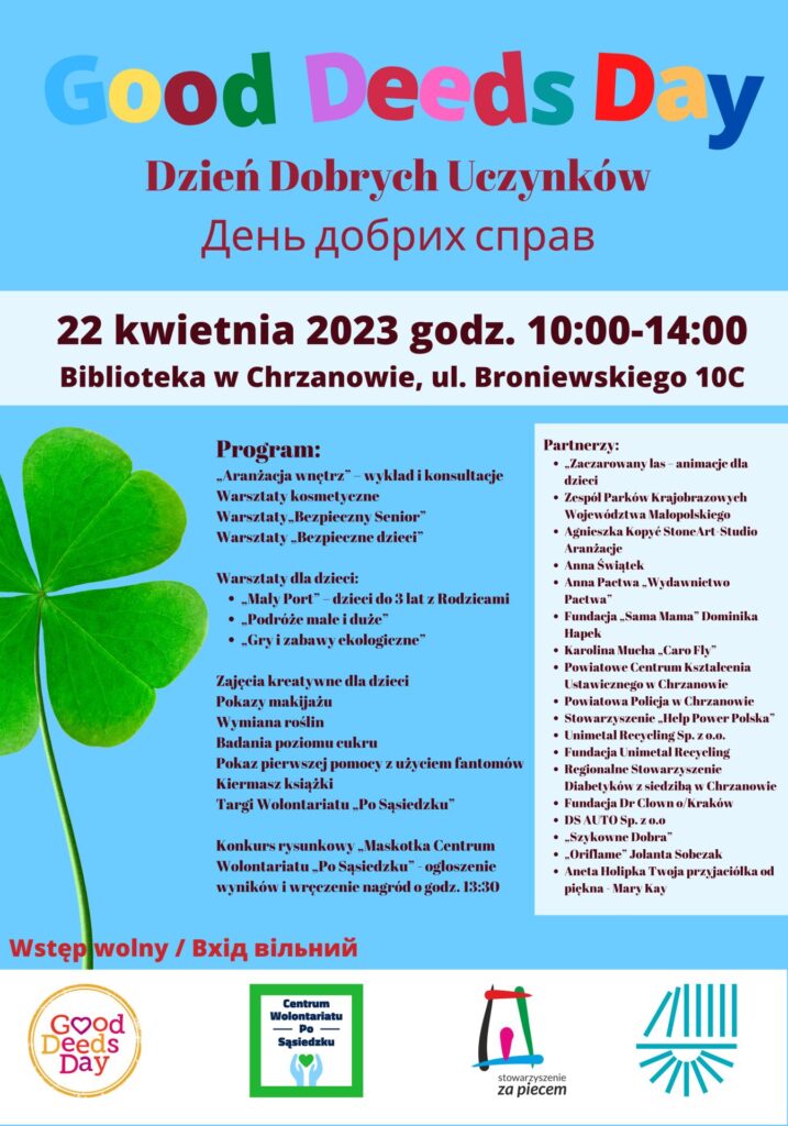 Program Dnia Dobrych Uczynków - wstęp wolny